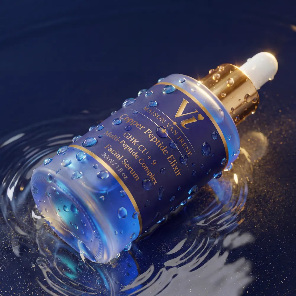 Copper Peptide Elixir serum bottle by Maison Van Irene